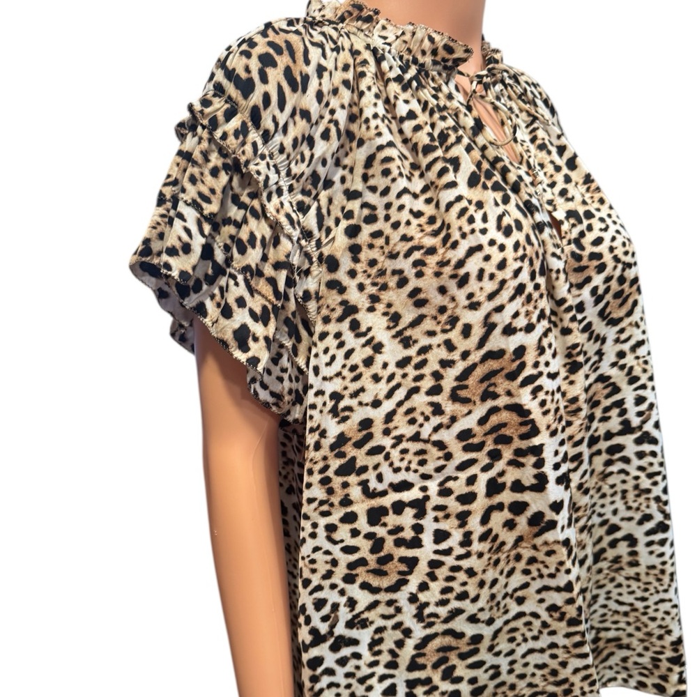 PHILOSOPHY Front Tie Triple Sleeve Sleeve Animal Print Blouse NWT 3X - Picture 4 of 16